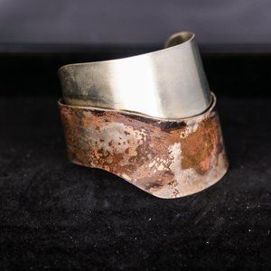 Silver and Copper Painted Cuff